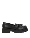 P.a.r.o.s.h Tassel Detail Leather Loafers In Black