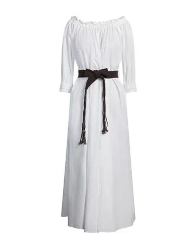 P.a.r.o.s.h P. A.r. O.s. H. Woman Maxi Dress White Size L Cotton