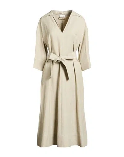 P.a.r.o.s.h P. A.r. O.s. H. Woman Midi Dress Beige Size M Viscose, Linen In Neutral