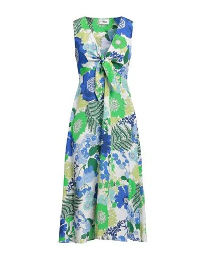 P.a.r.o.s.h P. A.r. O.s. H. Woman Midi Dress Blue Size L Silk