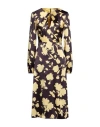 P.a.r.o.s.h P. A.r. O.s. H. Woman Midi Dress Dark Purple Size S Silk, Elastane In Purple