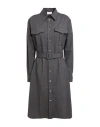 P.a.r.o.s.h P. A.r. O.s. H. Woman Midi Dress Lead Size L Virgin Wool, Elastane In Grey