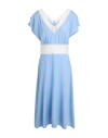 P.a.r.o.s.h P. A.r. O.s. H. Woman Midi Dress Light Blue Size S Silk, Elastane