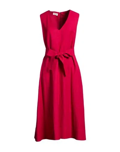 P.a.r.o.s.h P. A.r. O.s. H. Woman Midi Dress Magenta Size L Viscose, Linen In Pink