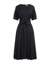 P.a.r.o.s.h P. A.r. O.s. H. Woman Midi Dress Midnight Blue Size S Viscose, Linen