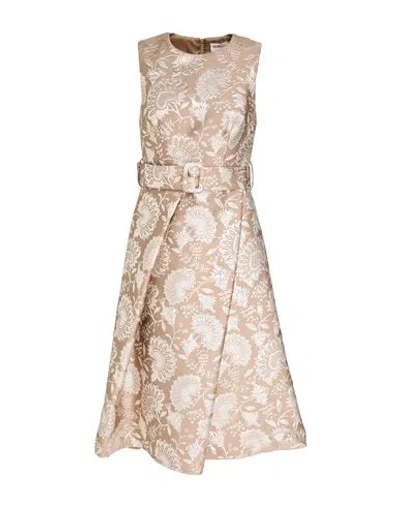 P.a.r.o.s.h P. A.r. O.s. H. Woman Midi Dress Sand Size S Polyester, Polyamide, Metallic Fiber In Neutral