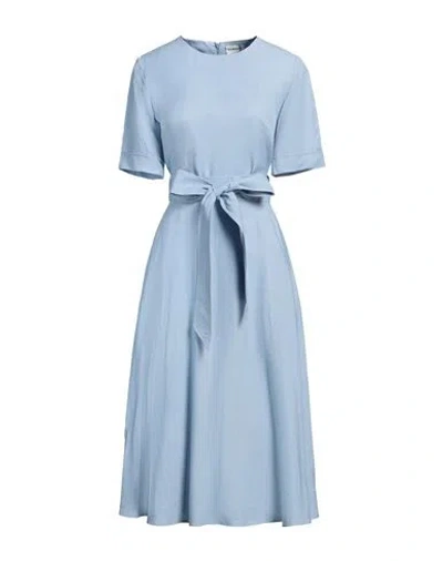 P.A.R.O.S.H P. A.R. O.S. H. WOMAN MIDI DRESS SKY BLUE SIZE L VISCOSE, LINEN