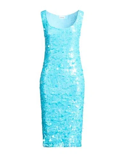 P.a.r.o.s.h P. A.r. O.s. H. Woman Midi Dress Turquoise Size L Polyamide, Elastane, Pvc - Polyvinyl Chloride In Blue