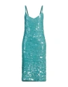 P.a.r.o.s.h P. A.r. O.s. H. Woman Midi Dress Turquoise Size M Polyamide, Elastane, Pvc - Polyvinyl Chloride In Blue