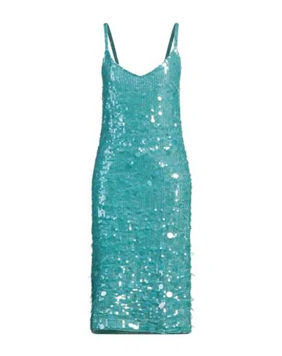 P.a.r.o.s.h P. A.r. O.s. H. Woman Midi Dress Turquoise Size M Polyamide, Elastane, Pvc - Polyvinyl Chloride In Blue