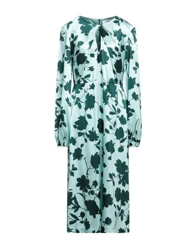 P.a.r.o.s.h P. A.r. O.s. H. Woman Midi Dress Turquoise Size Xxl Silk, Elastane In Blue