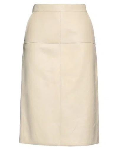 P.a.r.o.s.h P. A.r. O.s. H. Woman Midi Skirt Beige Size M Lambskin