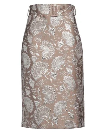 P.a.r.o.s.h P. A.r. O.s. H. Woman Midi Skirt Beige Size M Polyester, Polyamide, Metallic Fiber