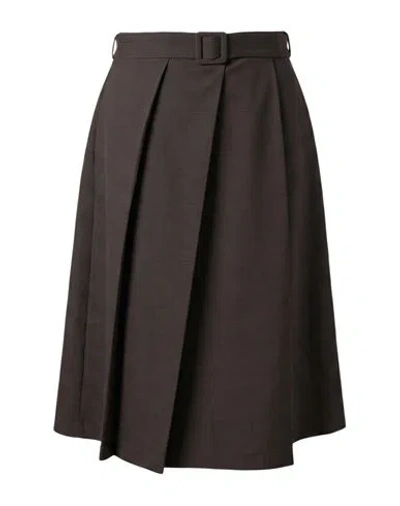 P.a.r.o.s.h P. A.r. O.s. H. Woman Midi Skirt Dark Brown Size M Virgin Wool, Elastane