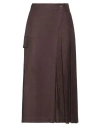 P.a.r.o.s.h P. A.r. O.s. H. Woman Midi Skirt Dark Brown Size S Viscose, Linen