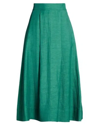 P.a.r.o.s.h P. A.r. O.s. H. Woman Midi Skirt Emerald Green Size S Viscose, Linen
