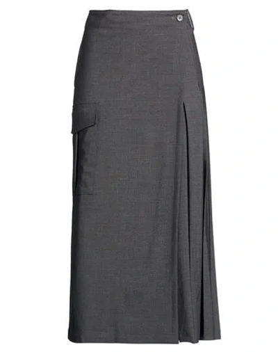 P.a.r.o.s.h P. A.r. O.s. H. Woman Midi Skirt Grey Size M Virgin Wool, Elastane In Gray