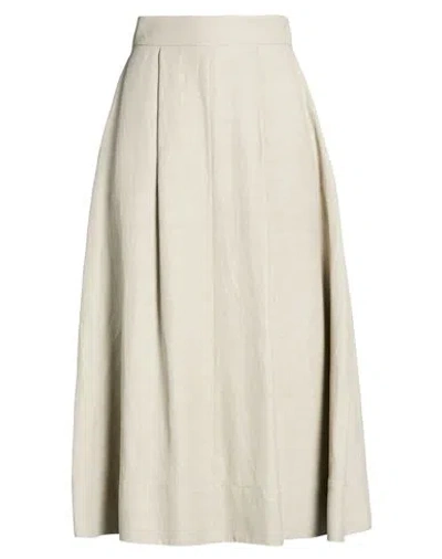 P.a.r.o.s.h P. A.r. O.s. H. Woman Midi Skirt Grey Size M Viscose, Linen In White