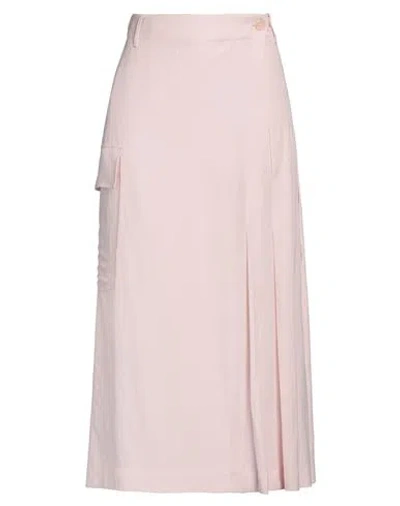 P.a.r.o.s.h P. A.r. O.s. H. Woman Midi Skirt Light Pink Size M Viscose, Linen In Pink