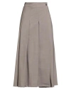 P.a.r.o.s.h P. A.r. O.s. H. Woman Midi Skirt Taupe Size L Wool, Elastane In Gray