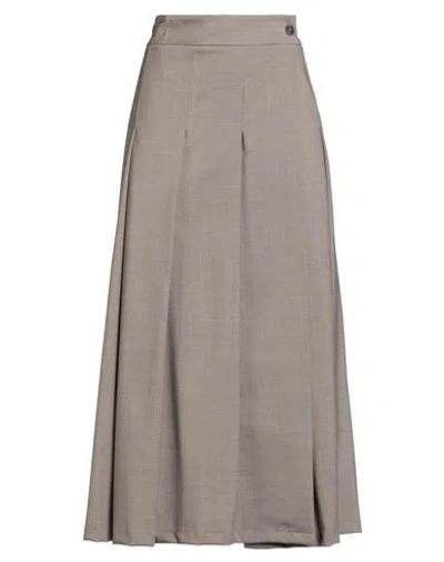 P.a.r.o.s.h P. A.r. O.s. H. Woman Midi Skirt Taupe Size L Wool, Elastane In Gray