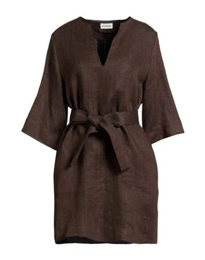 P.a.r.o.s.h P. A.r. O.s. H. Woman Mini Dress Chocolate Brown Size S Linen