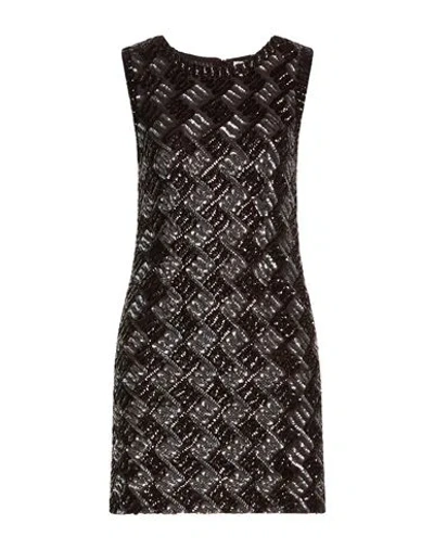 P.a.r.o.s.h P. A.r. O.s. H. Woman Mini Dress Dark Brown Size S Polyamide, Elastane In Gray