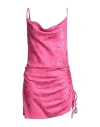 P.a.r.o.s.h Floral Jacquard Cowl Neck Dress In Magenta