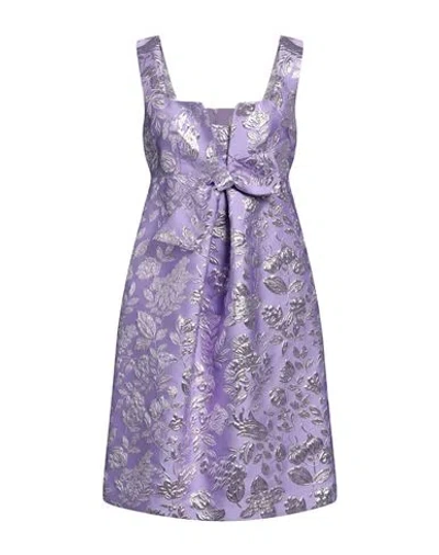 P.a.r.o.s.h P. A.r. O.s. H. Woman Mini Dress Mauve Size M Polyester, Polyamide, Metallic Fiber In Purple