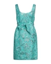 P.a.r.o.s.h P. A.r. O.s. H. Woman Mini Dress Turquoise Size S Polyester, Polyamide, Metallic Fiber In Blue