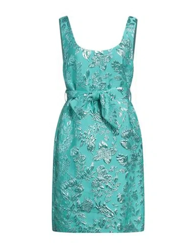 P.a.r.o.s.h P. A.r. O.s. H. Woman Mini Dress Turquoise Size S Polyester, Polyamide, Metallic Fiber In Blue