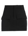 P.a.r.o.s.h P. A.r. O.s. H. Woman Mini Skirt Black Size M Virgin Wool, Elastane In Black