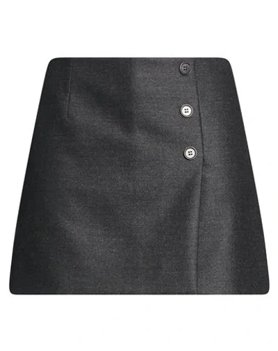 P.a.r.o.s.h P. A.r. O.s. H. Woman Mini Skirt Charcoal Size M Virgin Wool, Cashmere, Elastane In Black