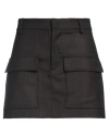 P.a.r.o.s.h P. A.r. O.s. H. Woman Mini Skirt Dark Brown Size M Virgin Wool, Elastane
