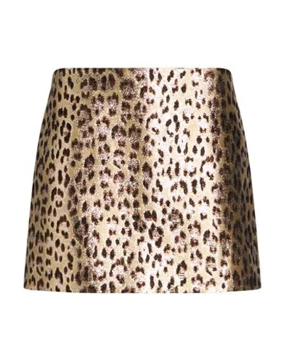 P.a.r.o.s.h P. A.r. O.s. H. Woman Mini Skirt Gold Size M Cotton, Polyester, Metal, Polyamide