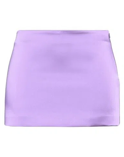 P.a.r.o.s.h P. A.r. O.s. H. Woman Mini Skirt Light Purple Size L Acetate, Polyamide, Elastane