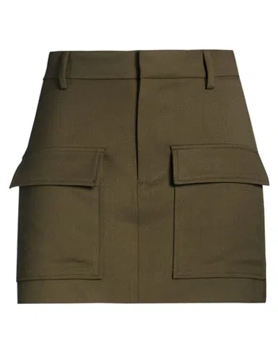 P.a.r.o.s.h P. A.r. O.s. H. Woman Mini Skirt Military Green Size M Virgin Wool, Elastane