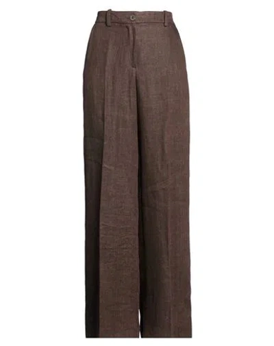 P.a.r.o.s.h P. A.r. O.s. H. Woman Pants Dark Brown Size M Linen