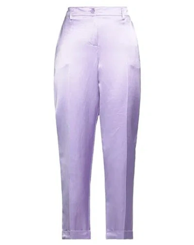 P.a.r.o.s.h P. A.r. O.s. H. Woman Pants Lilac Size Xl Viscose, Linen, Cotton In Purple