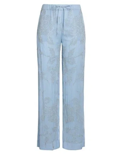 P.a.r.o.s.h Rilda Beaded Wide-leg Trousers In Blue