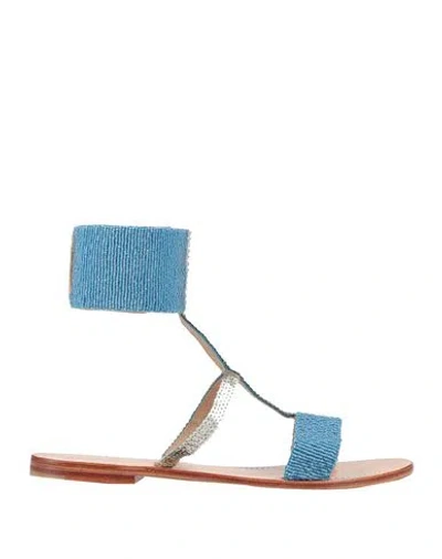 P.a.r.o.s.h P. A.r. O.s. H. Woman Sandals Azure Size 10 Textile Fibers In Blue