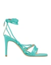 P.a.r.o.s.h P. A.r. O.s. H. Woman Sandals Turquoise Size 7 Lambskin In Blue