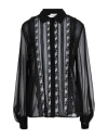 P.a.r.o.s.h Transparency Black Shirt Blouse In Black