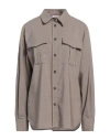 P.a.r.o.s.h P. A.r. O.s. H. Woman Shirt Taupe Size M Virgin Wool, Elastane In Grey