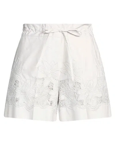 P.a.r.o.s.h P. A.r. O.s. H. Woman Shorts & Bermuda Shorts Light Grey Size M Cotton, Polyester In White