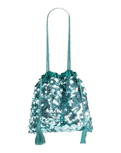 P.a.r.o.s.h P. A.r. O.s. H. Woman Shoulder Bag Deep Teal Size - Cotton, Polyester In Green