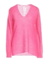 P.a.r.o.s.h P. A.r. O.s. H. Woman Sweater Fuchsia Size S Mohair Wool, Polyamide, Wool In Pink