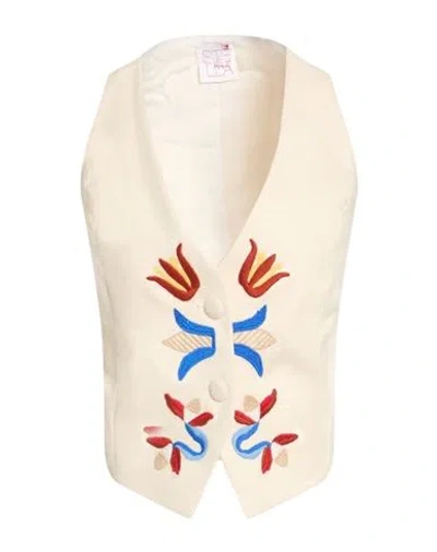 P.a.r.o.s.h P. A.r. O.s. H. Woman Tailored Vest Beige Size 8 Wool, Viscose, Polyacrylic, Polyamide, Elastane In Neutral