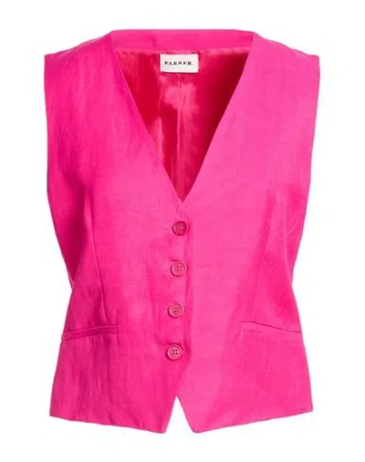 P.a.r.o.s.h P. A.r. O.s. H. Woman Tailored Vest Fuchsia Size L Viscose, Linen, Acetate In Pink