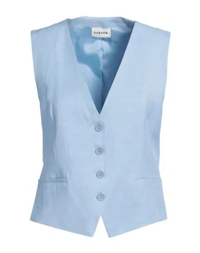 P.A.R.O.S.H P. A.R. O.S. H. WOMAN TAILORED VEST SKY BLUE SIZE L VISCOSE, LINEN